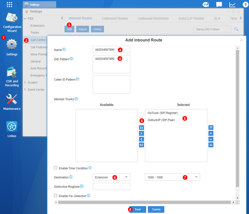 How to set up DDIs under Yeastar PBX